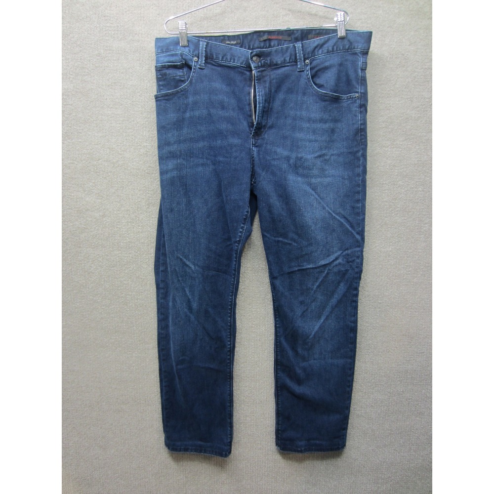 Alberto Modern Fit Mens Dark Wash Blue Denim Jeans Five Pocket Trousers